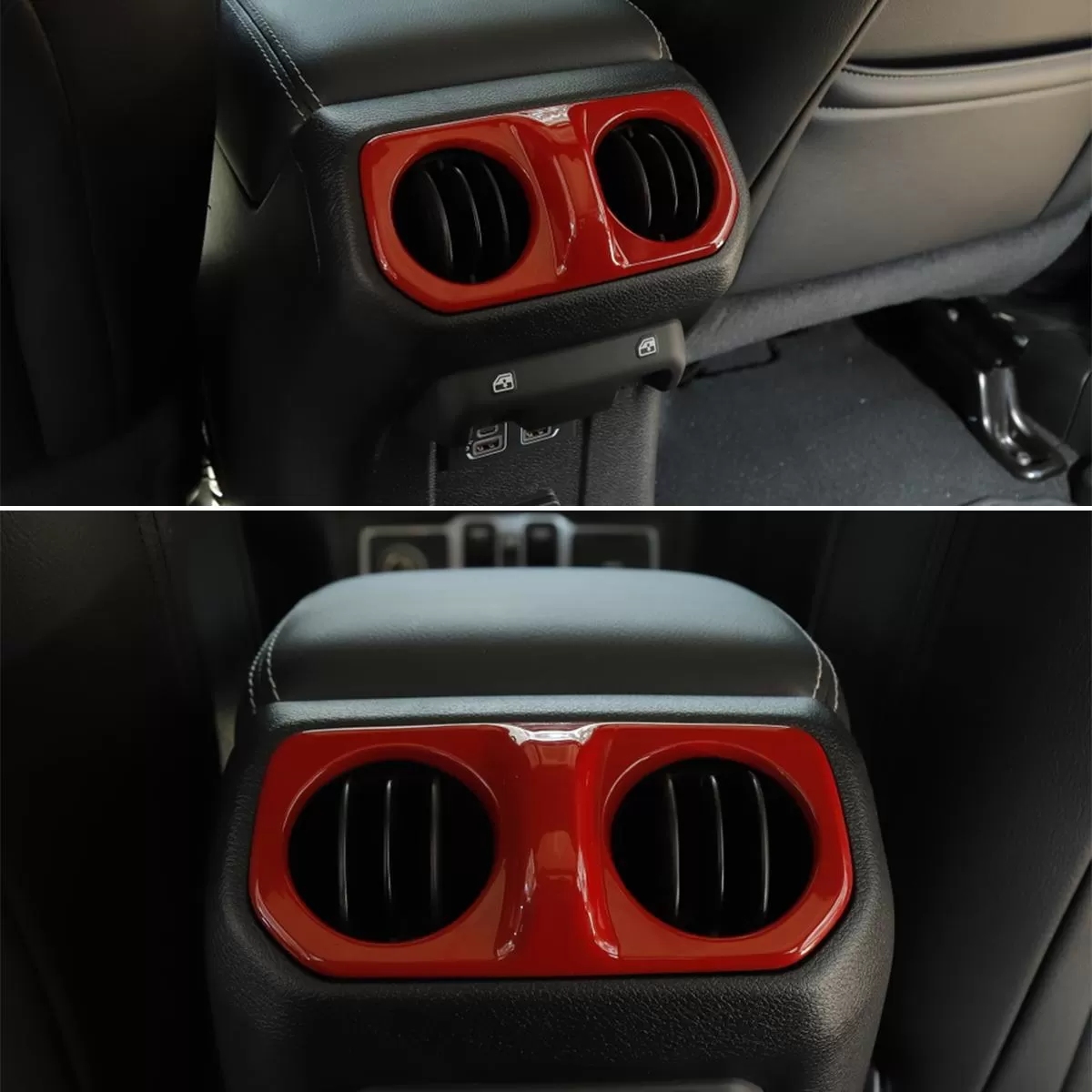 Carbon Fiber Style Rear Back Air Vent Outlet AC Trim Cover For 18 Jeep  Wrangler --- Red