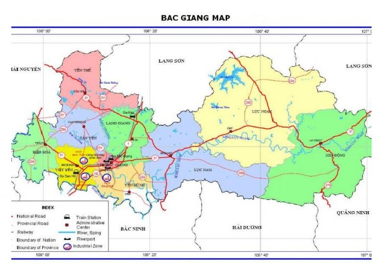 bản đồ Bắc Giang