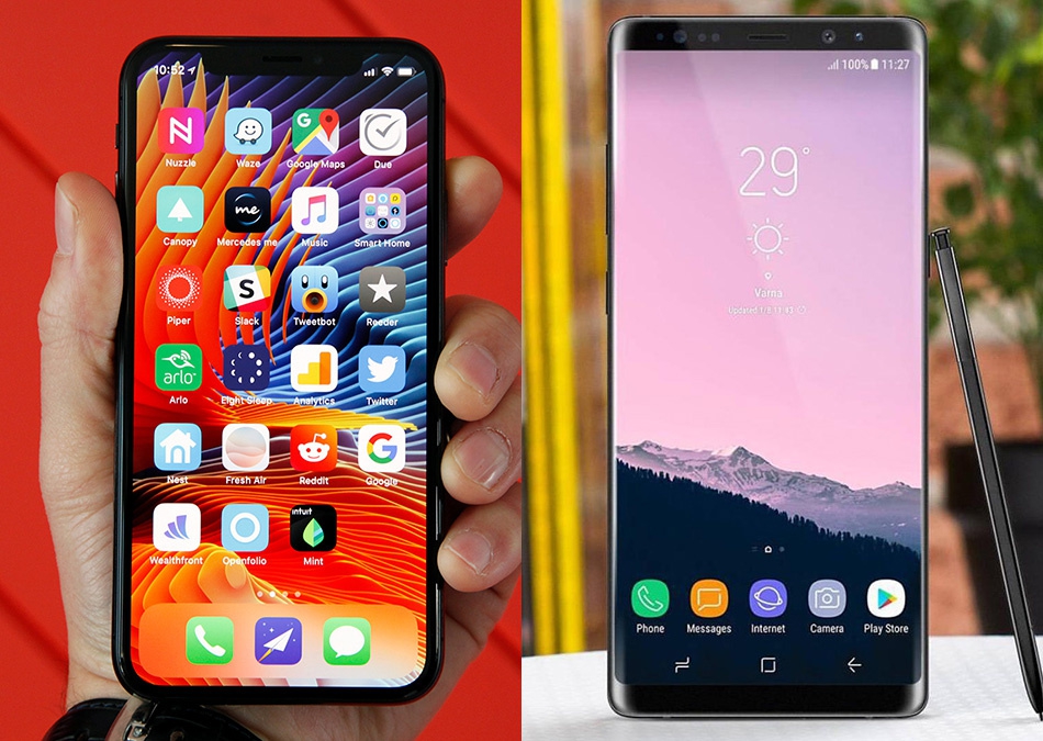 galaxy note vs iphone x