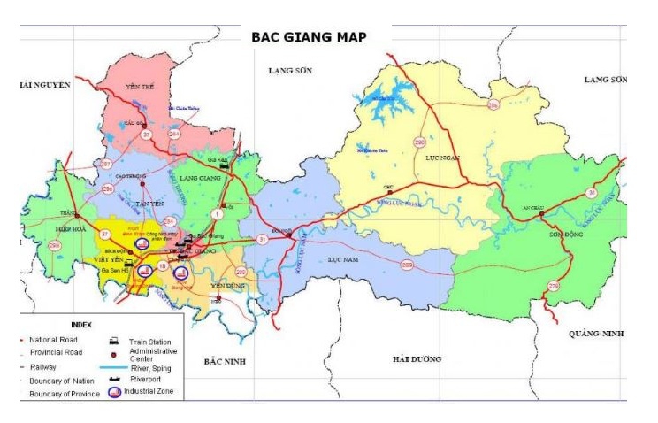 Map Bắc Giang