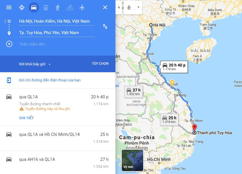 Hướng dẫn cách đi từ Hà Nội đi Phú Yên