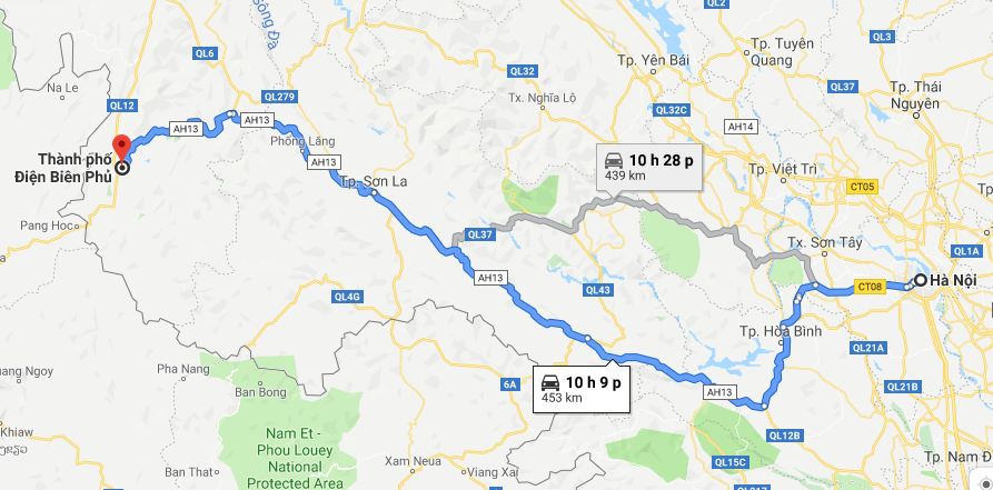 Từ Hà Nội đi Điện Biên 1