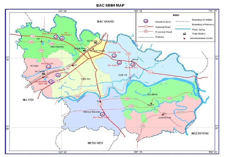 Bản đồ Bắc Ninh
