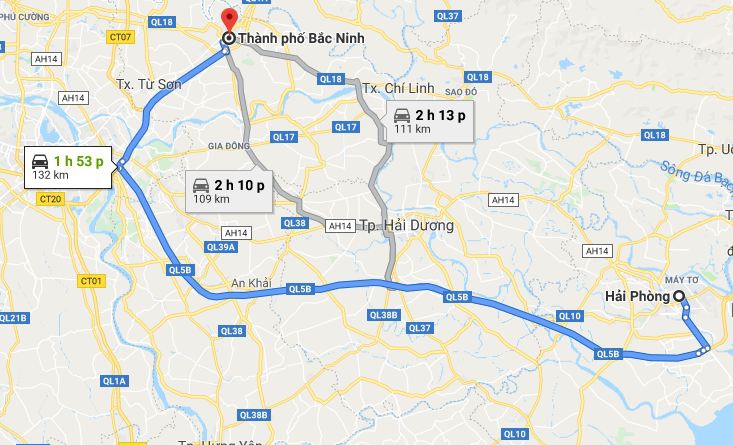 Từ Hải Phòng đi Bắc Ninh 1