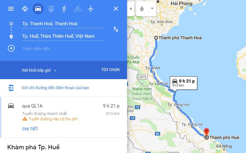 Từ Thanh Hóa đi Huế