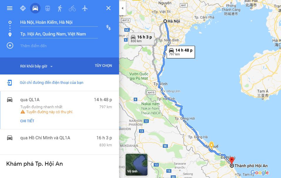 Từ Hà Nội đi Quảng Nam bao nhiêu km? Xe Hà Nội đi Quảng Nam