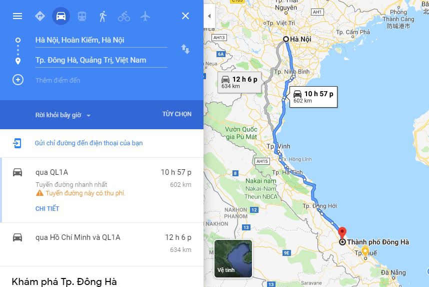Từ Hà Nội đi Quảng Trị bao nhiêu km? Xe Hà Nội đi Quảng Trị