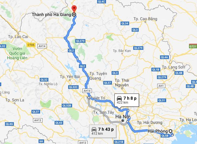Từ Hải Phòng đi Hà Giang bao nhiêu km? Xe Hải Phòng đi Hà Giang