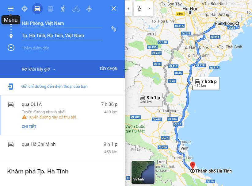 Từ Hải Phòng đi Hà Tĩnh bao nhiêu km? Xe Hải Phòng đi Hà Tĩnh