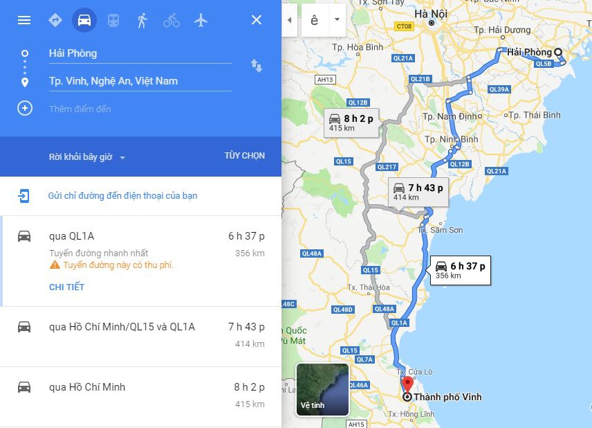 Từ Hải Phòng đi Nghệ An bao nhiêu km? Xe Hải Phòng đi Nghệ An