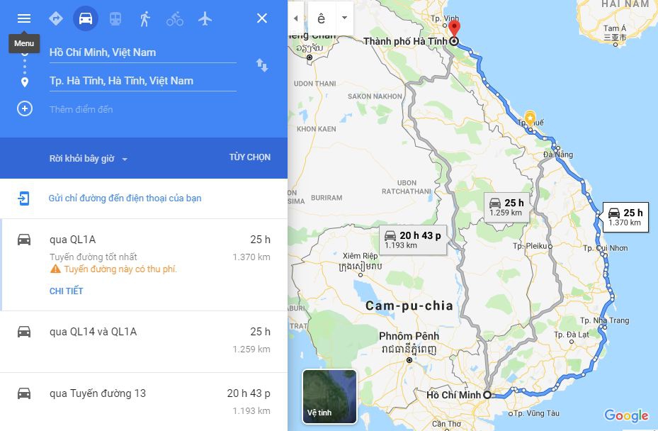 Từ Sài Gòn đi Hà Tĩnh bao nhiêu km? Xe Sài Gòn đi Hà Tĩnh