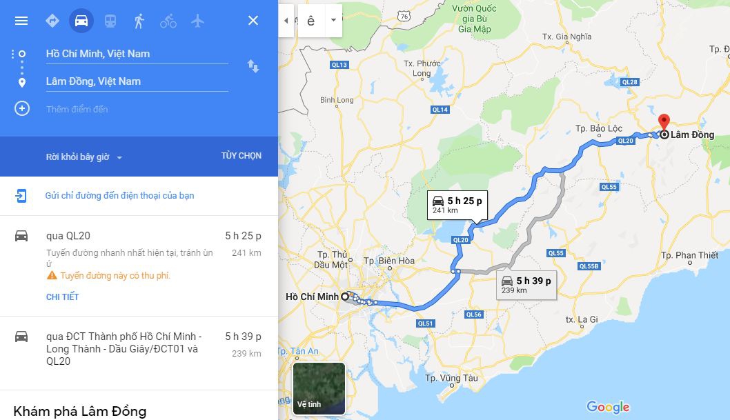 Từ Sài Gòn đi Lâm Đồng bao nhiêu km ? Xe từ Sài Gòn đi Lâm Đồng