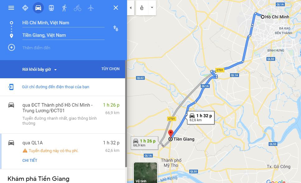 Từ Sài Gòn đi Tiền Giang bao nhiêu km? Xe Sài Gòn đi Tiền Giang