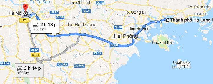 Từ TP. Hà Nội đi Quảng Ninh bao nhiêu km?