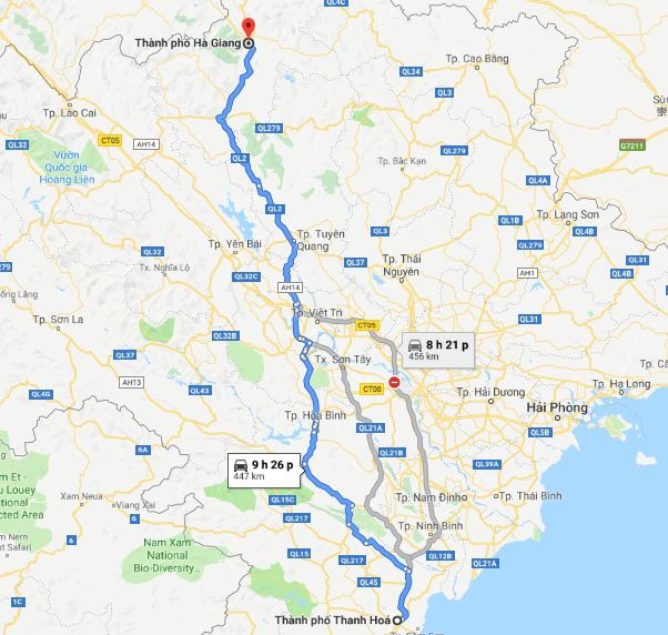 Từ Thanh Hóa đi Hà Giang bao nhiêu km? Xe Thanh Hóa đi Hà Giang