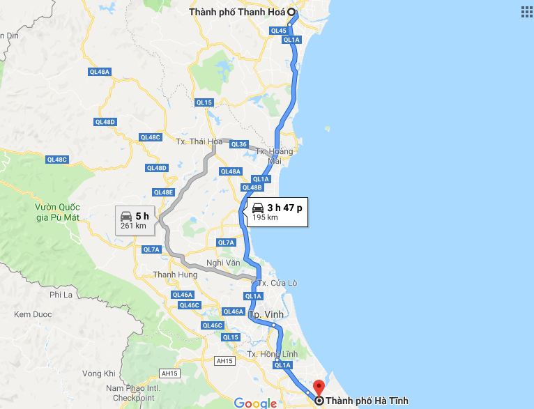 Từ Thanh Hóa đi Hà Tĩnh bao nhiêu km? Xe Thanh Hóa đi Hà Tĩnh