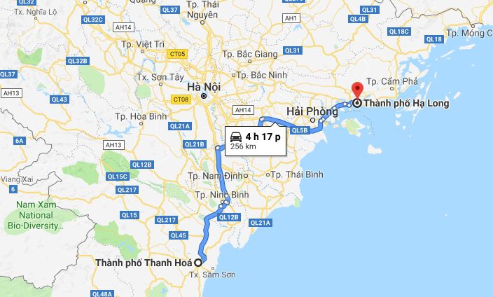 Từ Thanh Hóa đi Quảng Ninh bao nhiêu km? Xe Thanh Hóa đi Quảng Ninh