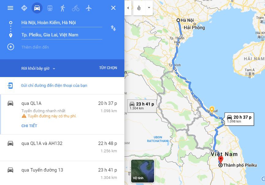 Từ Hà Nội đi Gia Lai