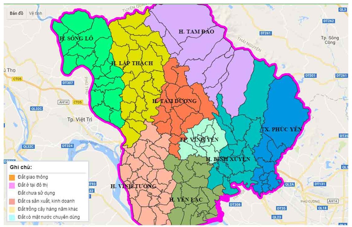 bản đồ vĩnh phúc