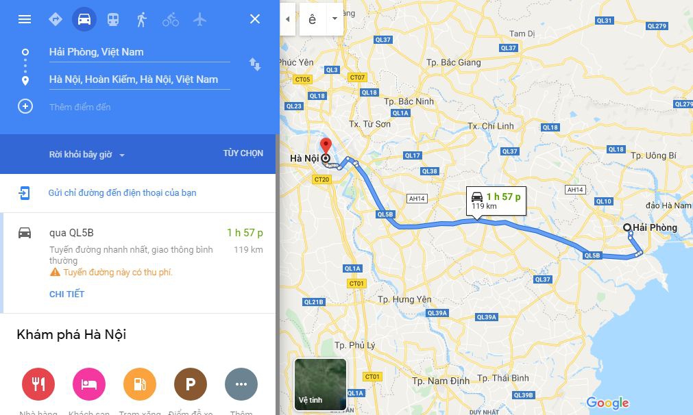 Từ Hải Phòng đi Hà Nội