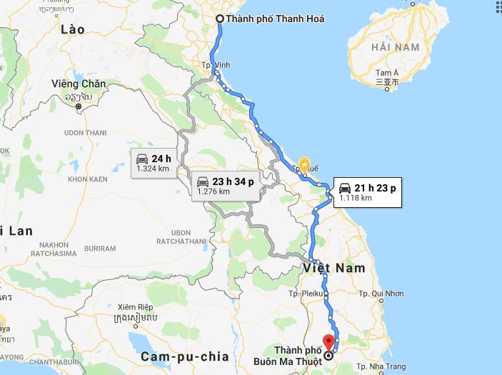 Từ Thanh Hóa đi Đắk Lắk
