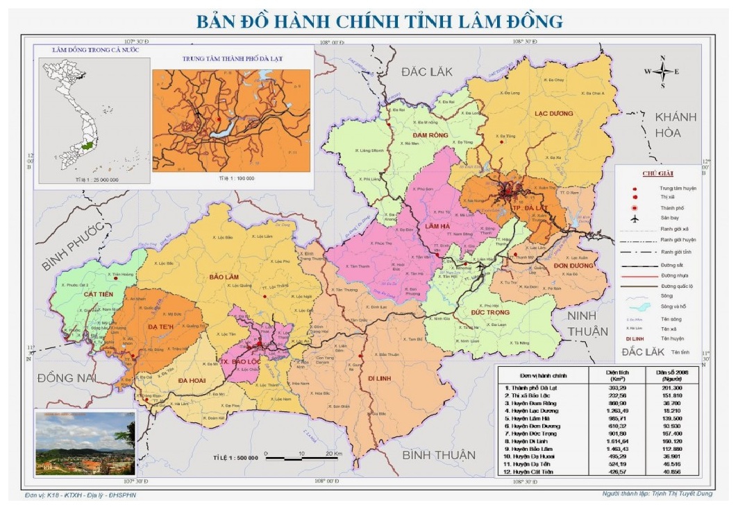 Bản đồ hành chính Lâm Đồng
