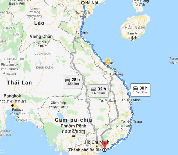 Từ Hà Nội đi Bà Rịa Vũng Tàu 1