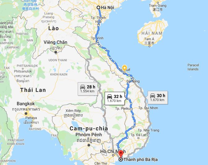 Từ Hà Nội đi Bà Rịa Vũng Tàu 2