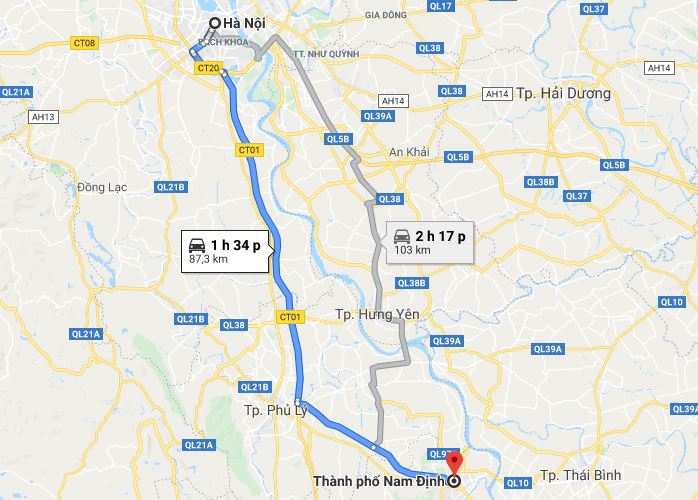 Từ Hà Nội đi Nam Định 1