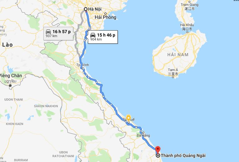 Từ Hà Nội đi Quãng Ngãi 1