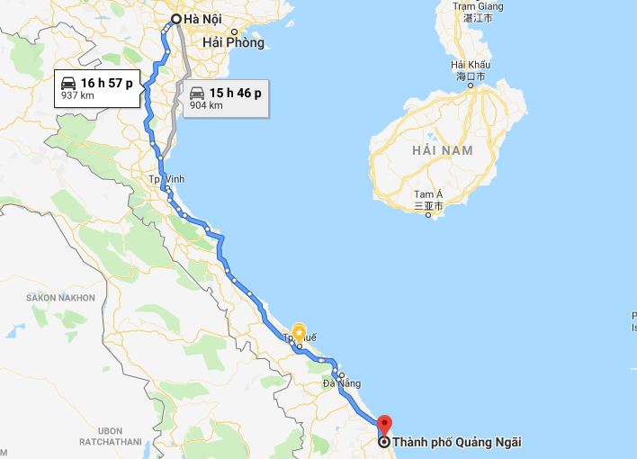 Từ Hà Nội đi Quãng Ngãi 2