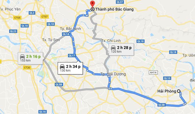 Từ Hải Phòng đi Bắc Giang 3