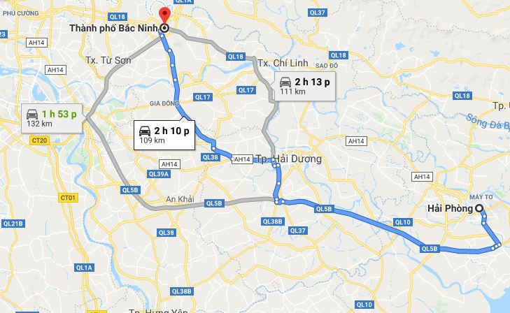 Từ Hải Phòng đi Bắc Ninh 2