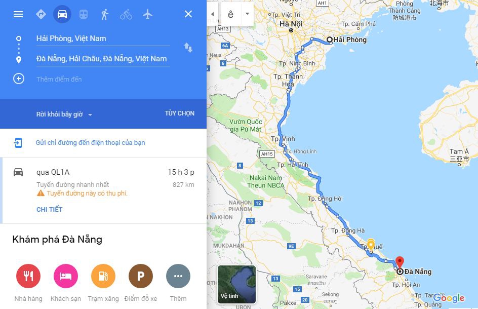 Từ Hải Phòng đi Đà Nẵng