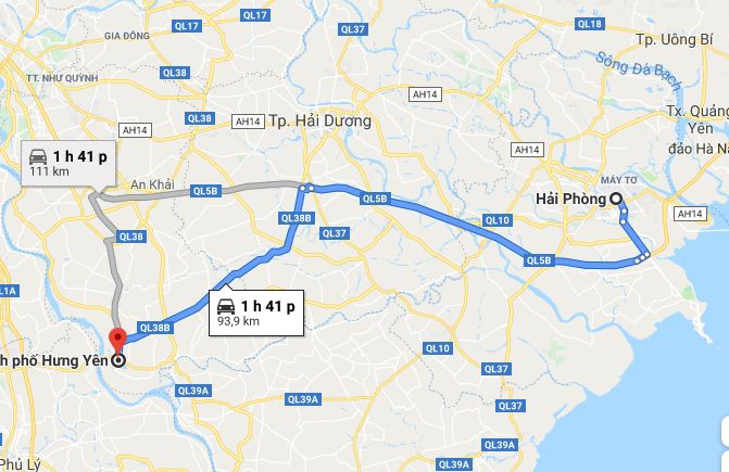 Từ Hải Phòng đi Hưng Yên 1