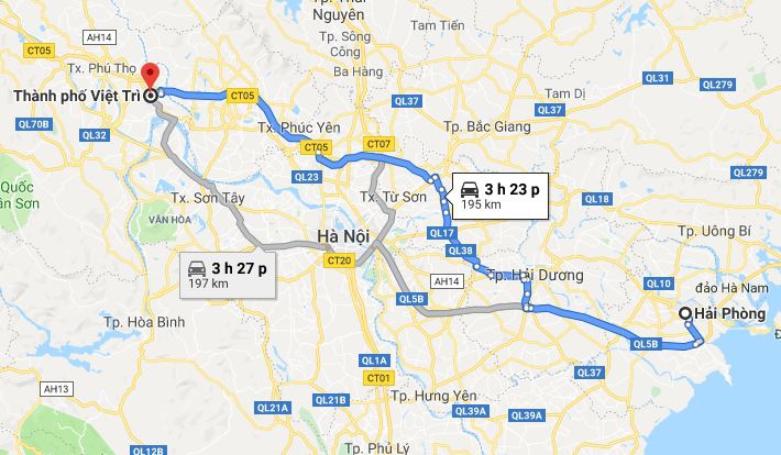 Từ Hải Phòng đi Phú Thọ 2