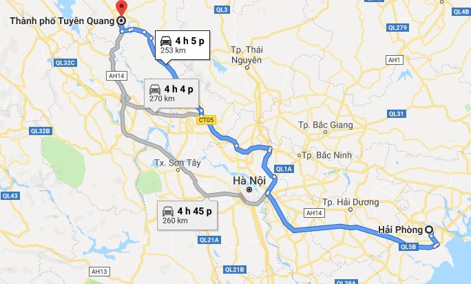 Từ Hải Phòng đi Tuyên Quang 2