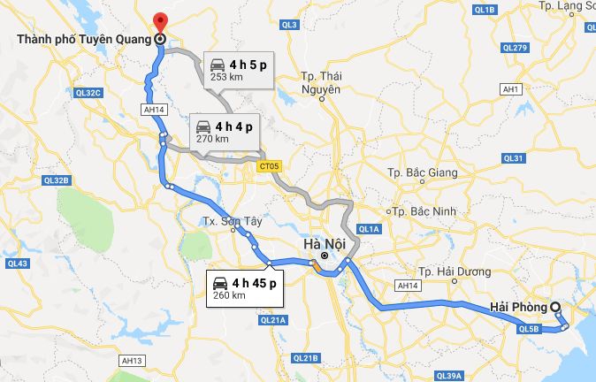 Từ Hải Phòng đi Tuyên Quang 3