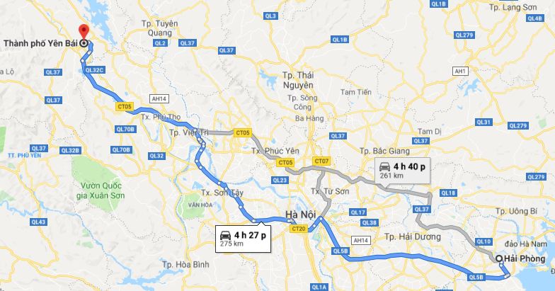 Từ Hải Phòng đi Yên Bái 2