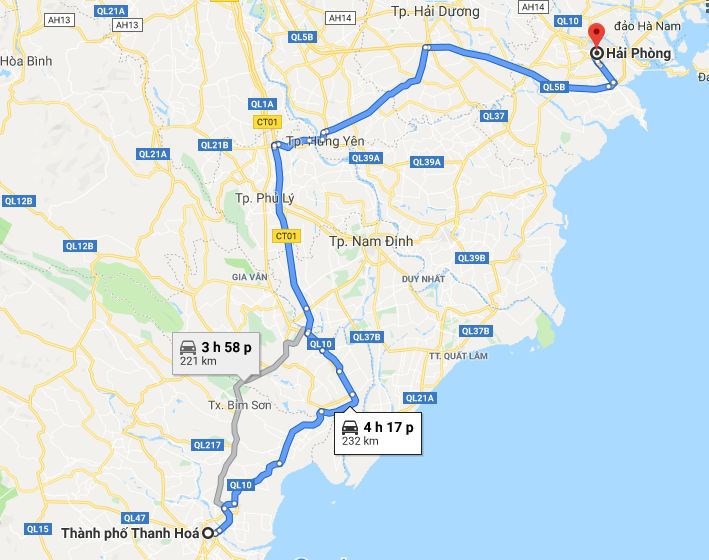 Từ Thanh Hóa đi Hải Phòng 2