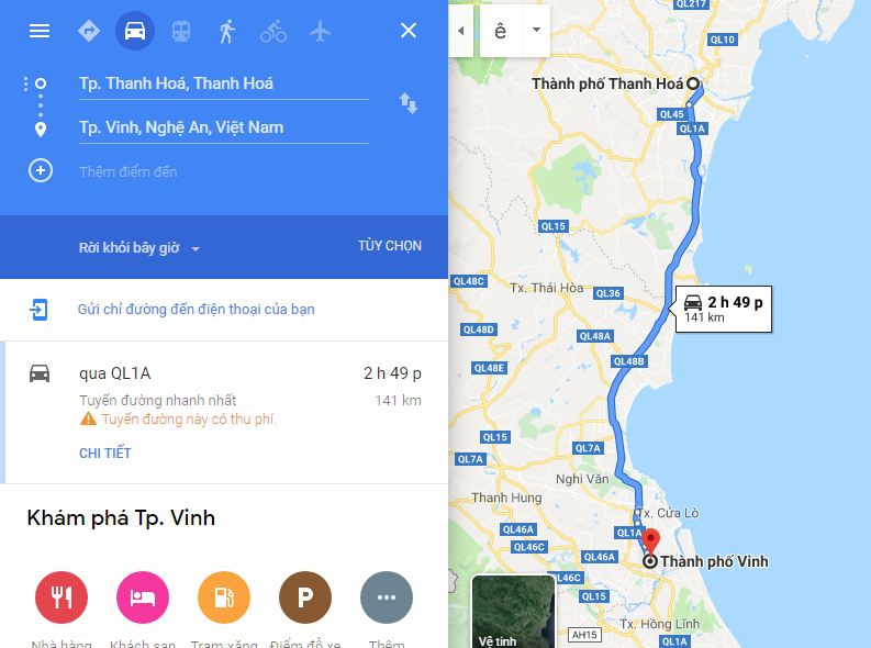 Từ Thanh Hóa đi Nghệ An