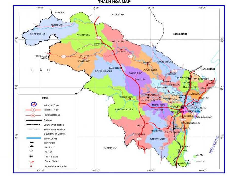 bản đồ hành chính Thanh Hóa