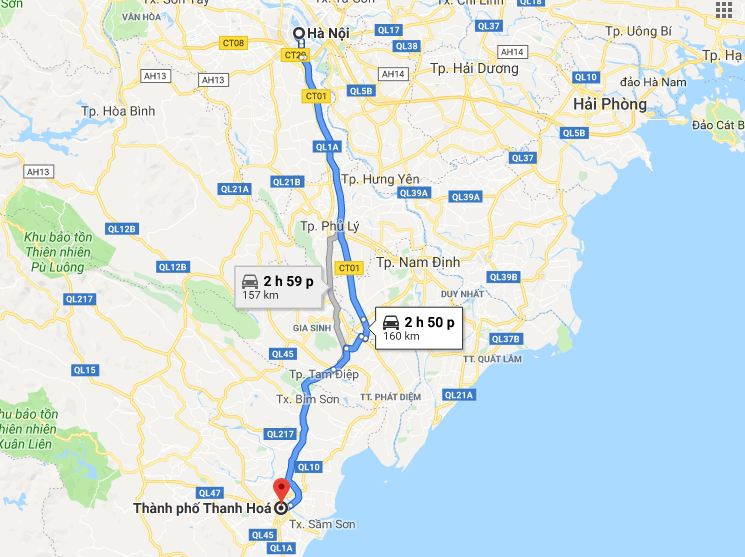 Từ Hà Nội đi Thanh Hóa bao nhiêu km? Xe Hà Nội đi Thanh Hóa