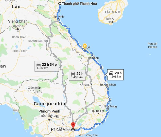 Từ Thanh Hóa đi Sài Gòn bao nhiêu km? Xe Thanh Hóa đi Sài Gòn