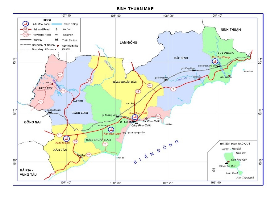 Bản đồ hành chính Bình Thuận