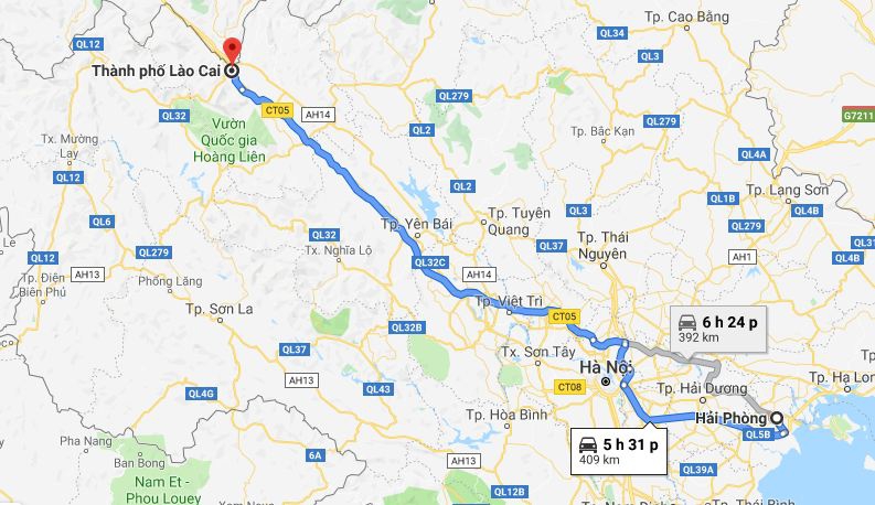 Từ Hải Phòng đi Lào Cai 1