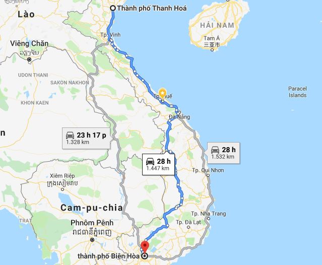 Từ Thanh Hóa đi Đồng Nai 2