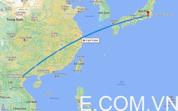 Từ Hà Nội đến Tokyo bao nhiêu km? Khoảng cách, thời gian bay và chi phí