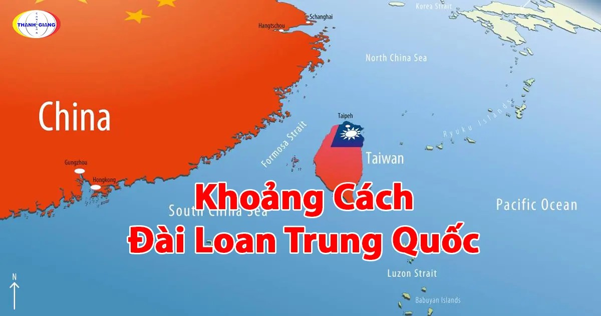 Bản đồ eo biển Đài Loan và tuyến bay Hồng Kông – Đài Bắc