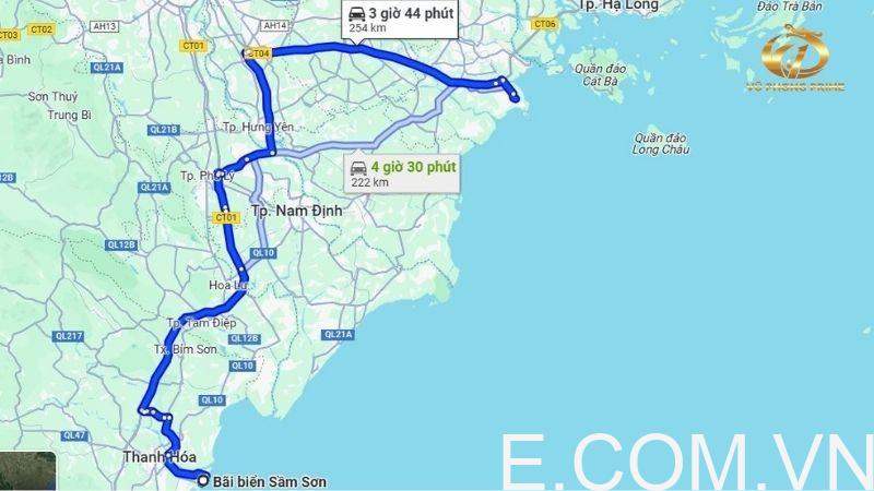 Từ Hải Dương đến Sầm Sơn bao nhiêu km? Lộ trình 2025